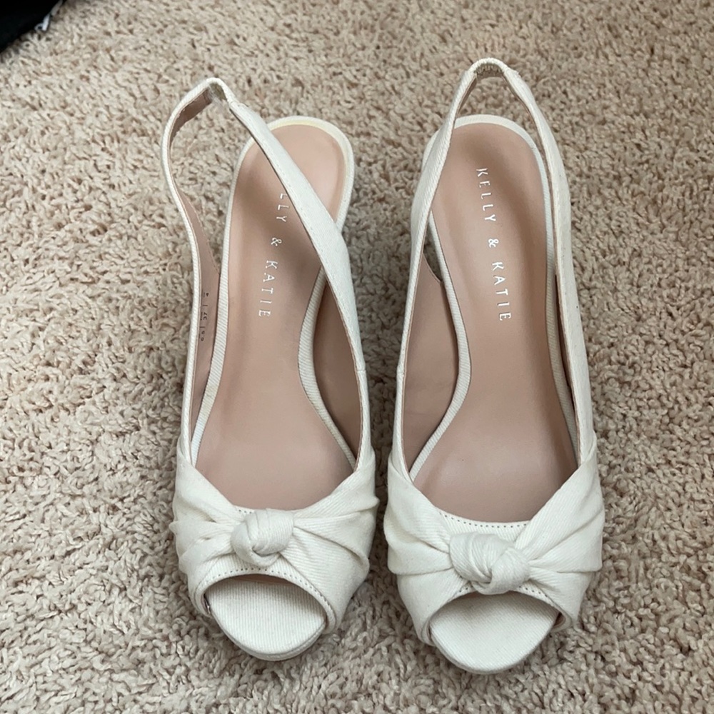 Cream Fabric Slingback Sandal